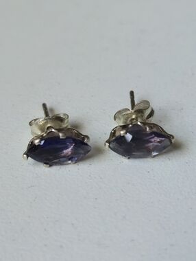 Sterling Tanzanite Stud Earrings